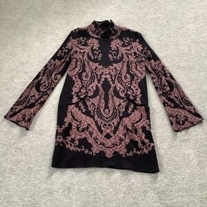Free People Boho Paisleyesque Knit Dress Sz.L